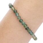 Green Moss 4mm Round Bead Bracelet