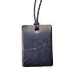 Shungite Large Rectangle Pendant with Cord