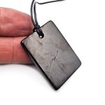 Shungite Large Rectangle Pendant with Cord