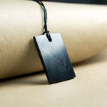 Shungite Large Rectangle Pendant with Cord