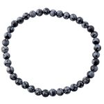 Snowflake Obsidian 4mm Bead Bracelet