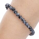 Snowflake Obsidian 4mm Bead Bracelet