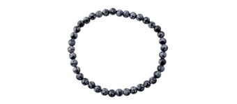 Snowflake Obsidian 4mm Bead Bracelet