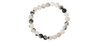Tourmalated Quartz 8mm Bead Bracelet - Black Tourmaline