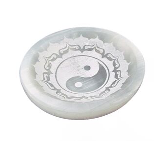 Selenite Yin Yang Bowl 10cm wide