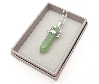 Aventurine Pointed Pendant with Chain