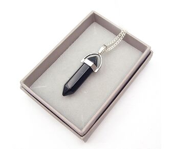 Black Onyx Pointed Pendant with Chain