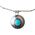 Large Turquoise Shield Silver Necklace