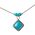 Turquoise Diamond Sterling Silver Necklace