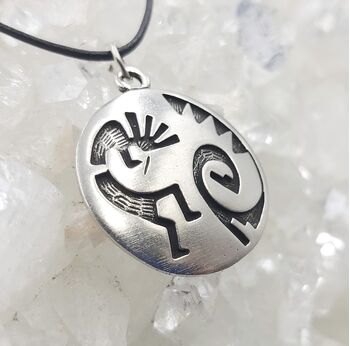 Kokopelli Blue Flute Pendant from Turtle Island