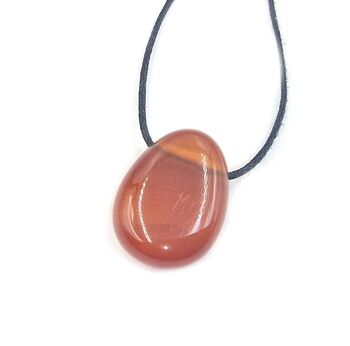Side Drilled Carnelian Oval Tumble Stone Pendant