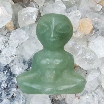 Green Aventurine Meditating Alien