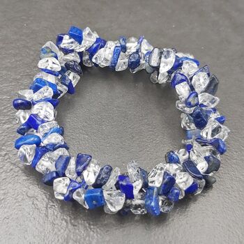 Lapis Lazuli and Quartz Crystal Bracelet