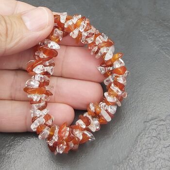 Carnelian & Quartz Triple Bracelet