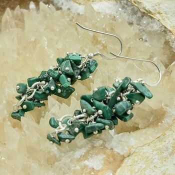 Malachite Grape Earrings