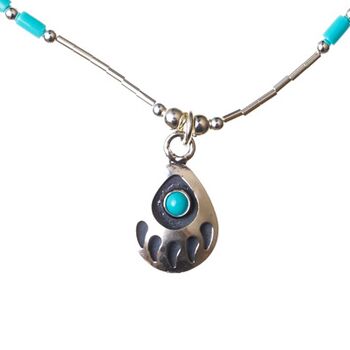 Turquoise Bear Track Necklace