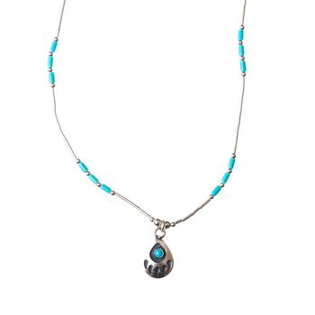 Turquoise Bear Track Necklace
