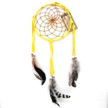 Yellow Dream Catcher 6 inch wide