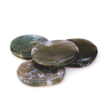 Green Moss Agate Palm Stones