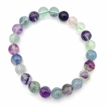 Fluorite Round Bead Bracelet