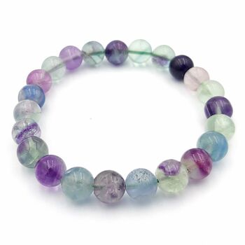 Fluorite Round Bead Bracelet