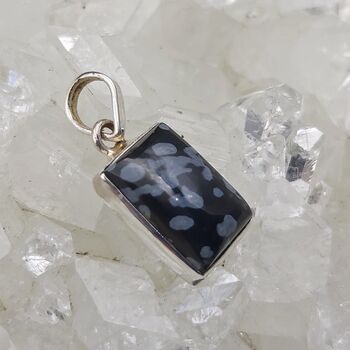 Snowflake Obsidian Pillow Cabochon Pendant