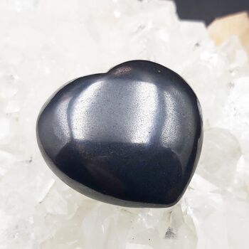 Hematite Puff Hearts