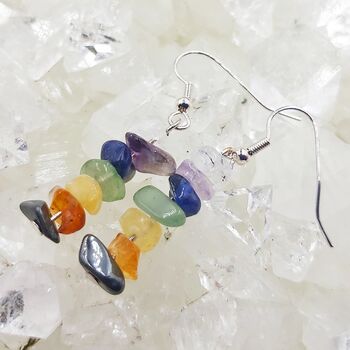 Chakra Gemstone Chip Earrings