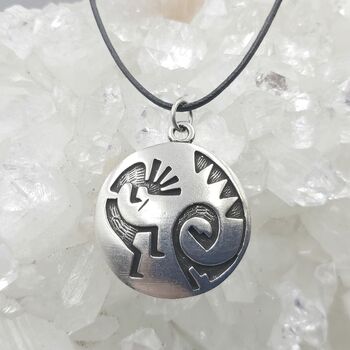 Kokopelli Blue Flute Pendant from Turtle Island