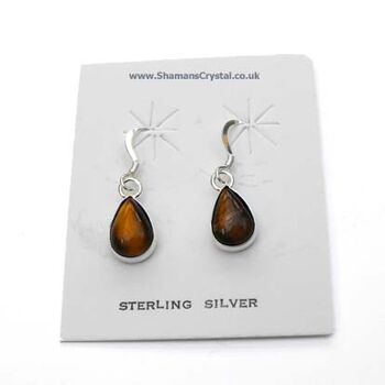 Tiger Eye Hanging Tear Drop Earrings