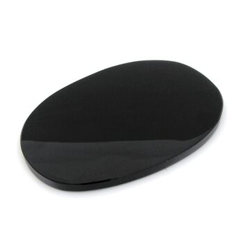 Oval Black Obsidian Mirror