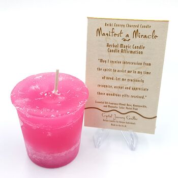 Manifest a Miracle Reiki Charged Votive Candle