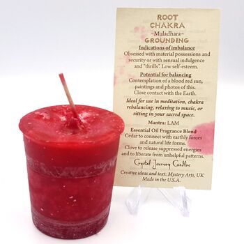 Root Chakra Votive Candle by Crystal Journey