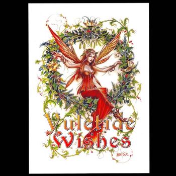 Mistletoe Fairy Greetings Card by Briar