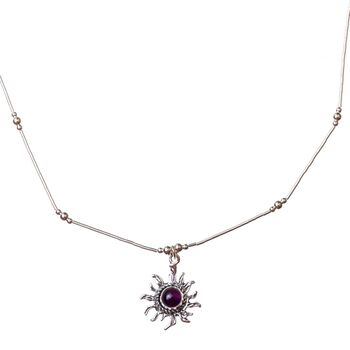 Amethyst Star Necklace in Sterling Silver