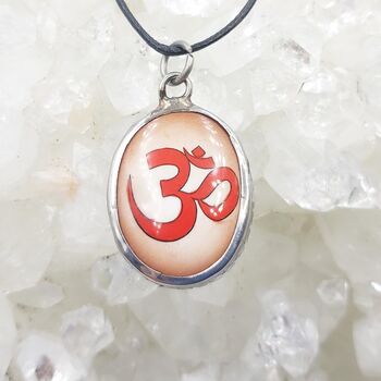 Ohm Brown Enamel Pendant