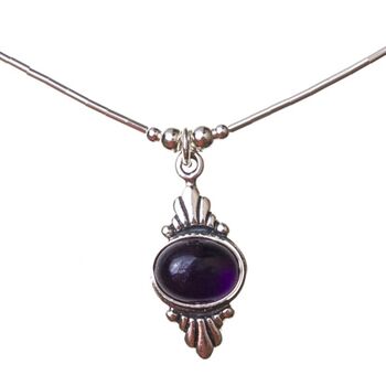 Amethyst Necklace in Sterling Silver