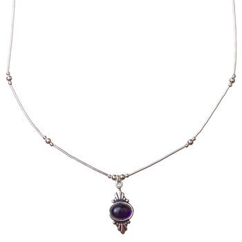 Amethyst Necklace in Sterling Silver