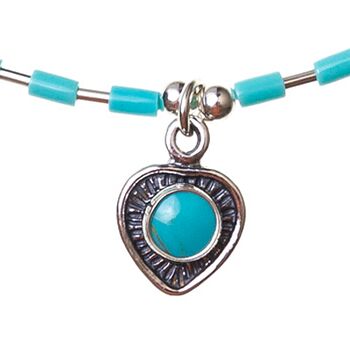 Sterling Silver Turquoise Heart Necklace