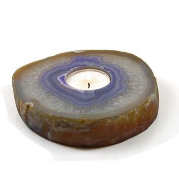 Purple Agate Slab T-Lite Candle Holder