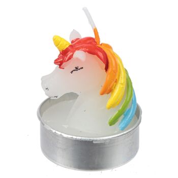 Rainbow Unicorn T Lite Candles pack of 6