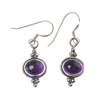 Amethyst Earrings in Sterling Silver