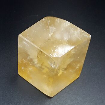 Golden Optical Calcite Rhombohedron