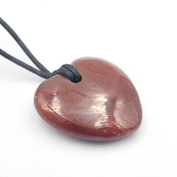 Red Jasper Heart Pendant with Cord