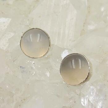 Moonstone Stud Earrings 8mm