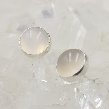 Moonstone Stud Earrings 8mm