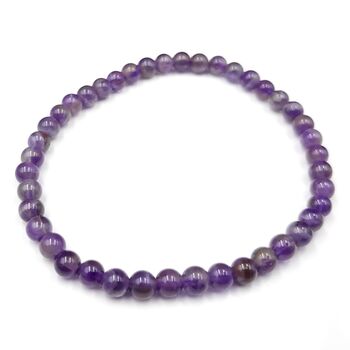 Amethyst 4mm Beaded Bracelet
