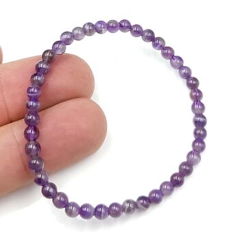 Amethyst 4mm Beaded Bracelet