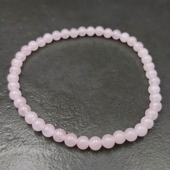 Rose Quartz Bracelet 4mm Bead