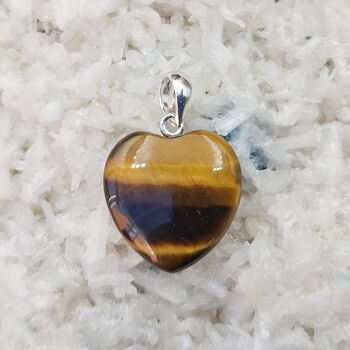 Tiger Eye Flat Heart PendantTiger Eye Flat Heart Pendant